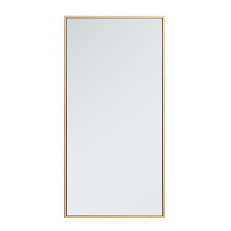 BLUEPRINTS 18 in. Metal Frame Rectangle Mirror in Brass BL2571253